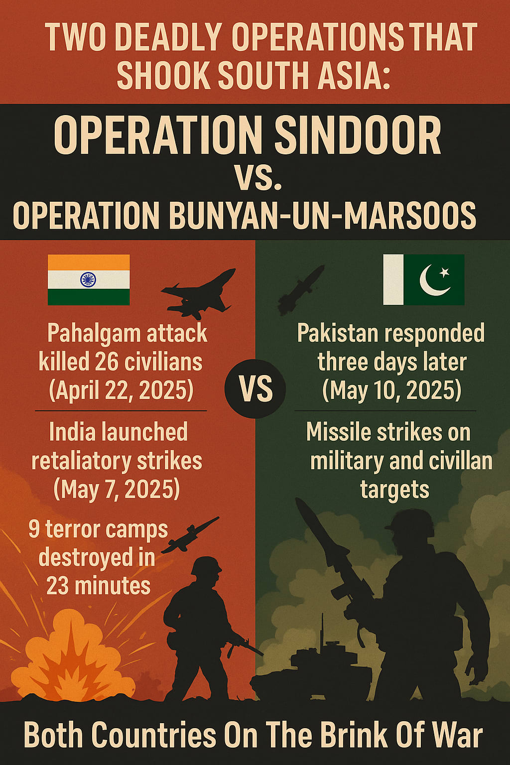 🇮🇳🔥pk Two Deadly Operations That Shook South Asia: Operation Sindoor vs.  Operation Bunyan-un-Marsoos | Education