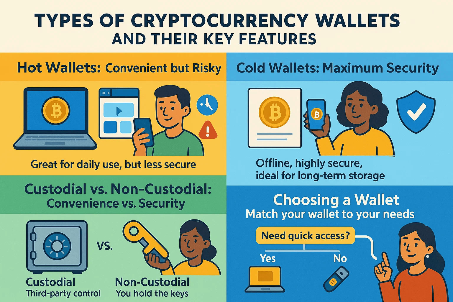 Crypto Wallet Types Explained: Hot, Cold, Custodial & Non-Custodial | 01