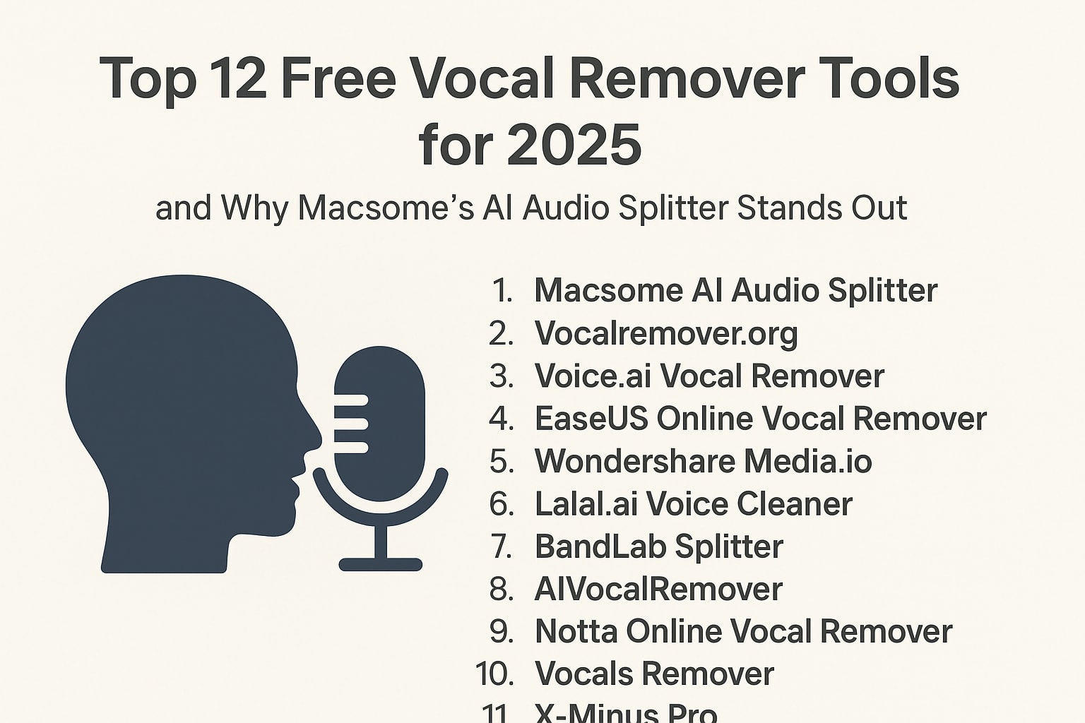 Top 12 Free Vocal Remover Tools for 2025: Create Karaoke Tracks with Ease |  01