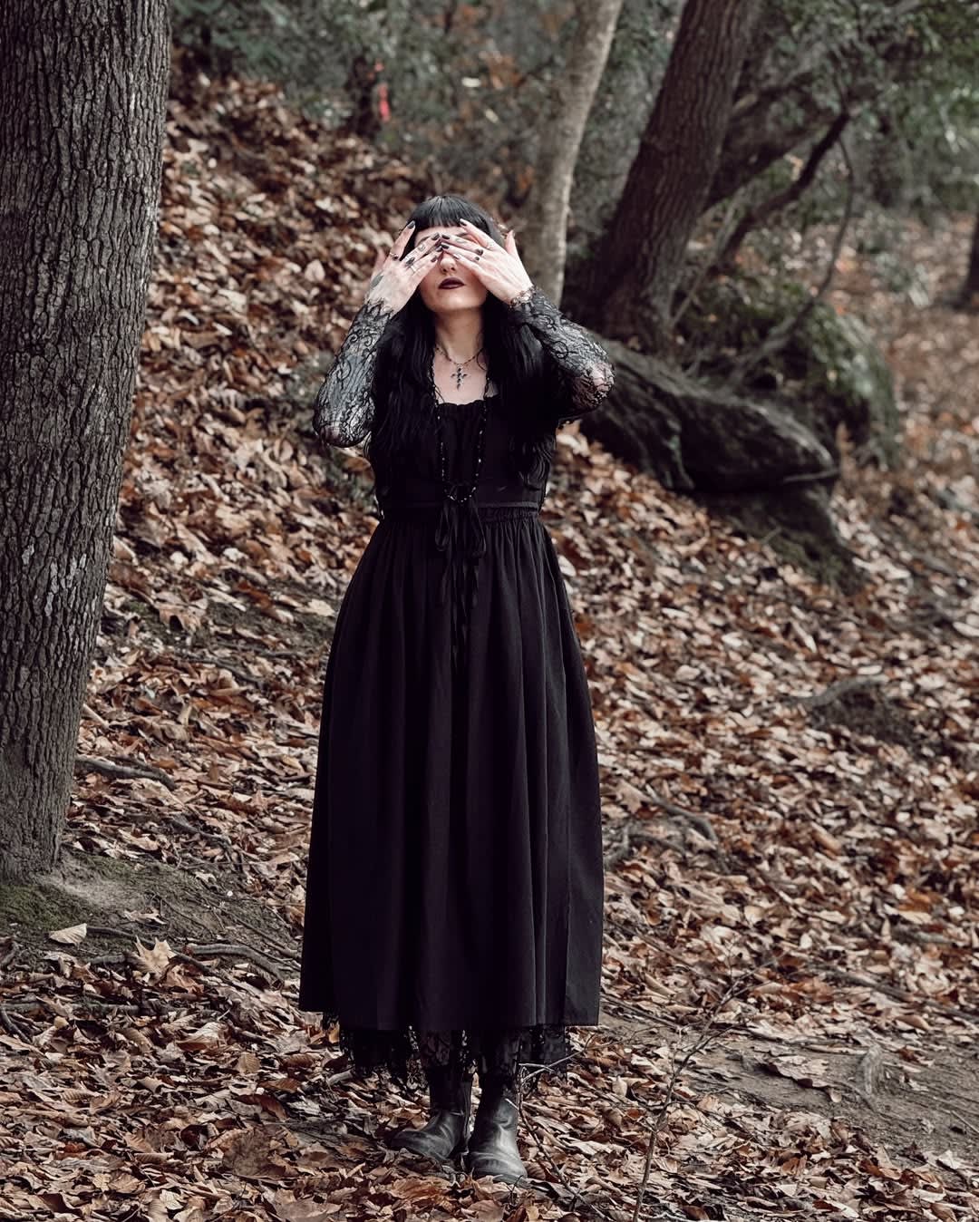 black gothic long dress Amazon.com: TSMNZMU Womens Goth Black Maxi Dreeses-Bat Sleeve V-Neck Slim Fit Fishtail-Lolita Witchy Dress for Halloween : Clothing, Shoes & Jewelry