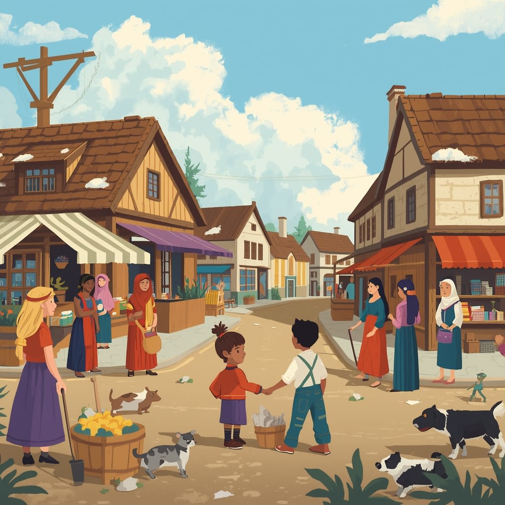 The Market of Shared Hands | Humans, image size:1024x1024