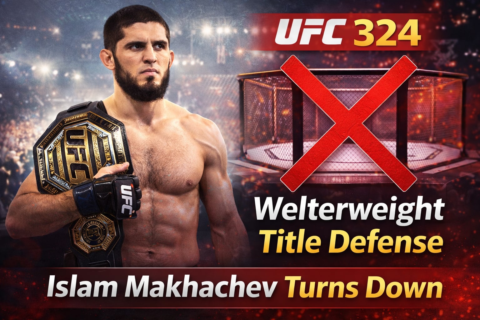 イスラム・マハチェフ、UFC 324でウェルター級タイトル防衛を断る