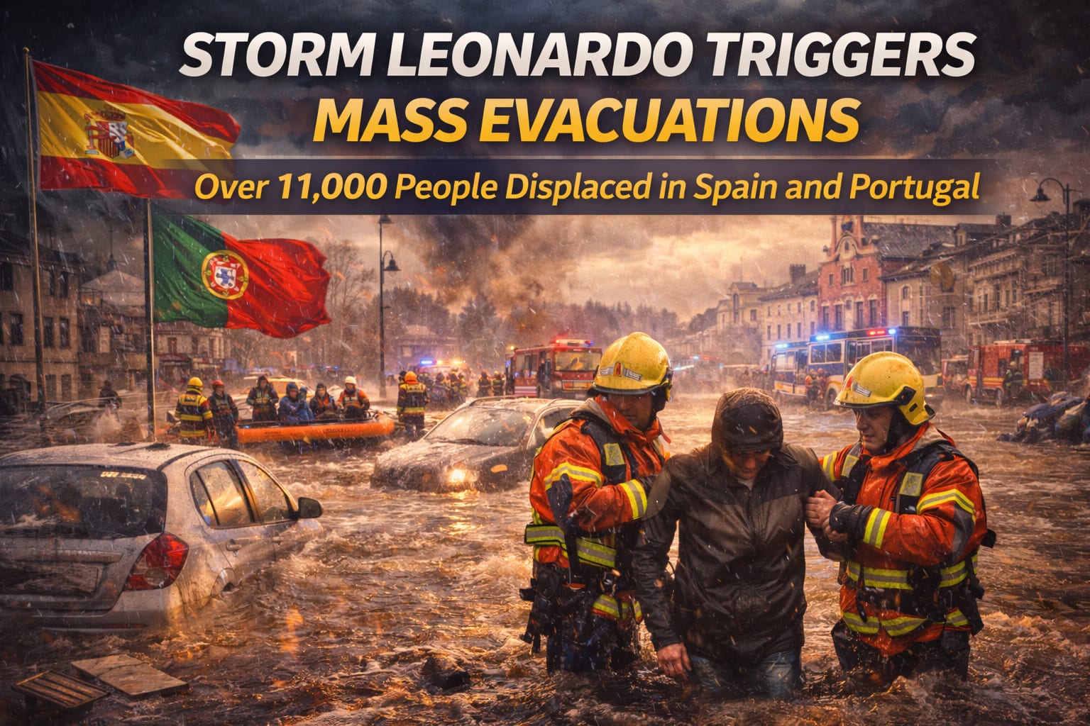 Storm Leonardo Triggers Mass Evacuations Across Spain and Portugal