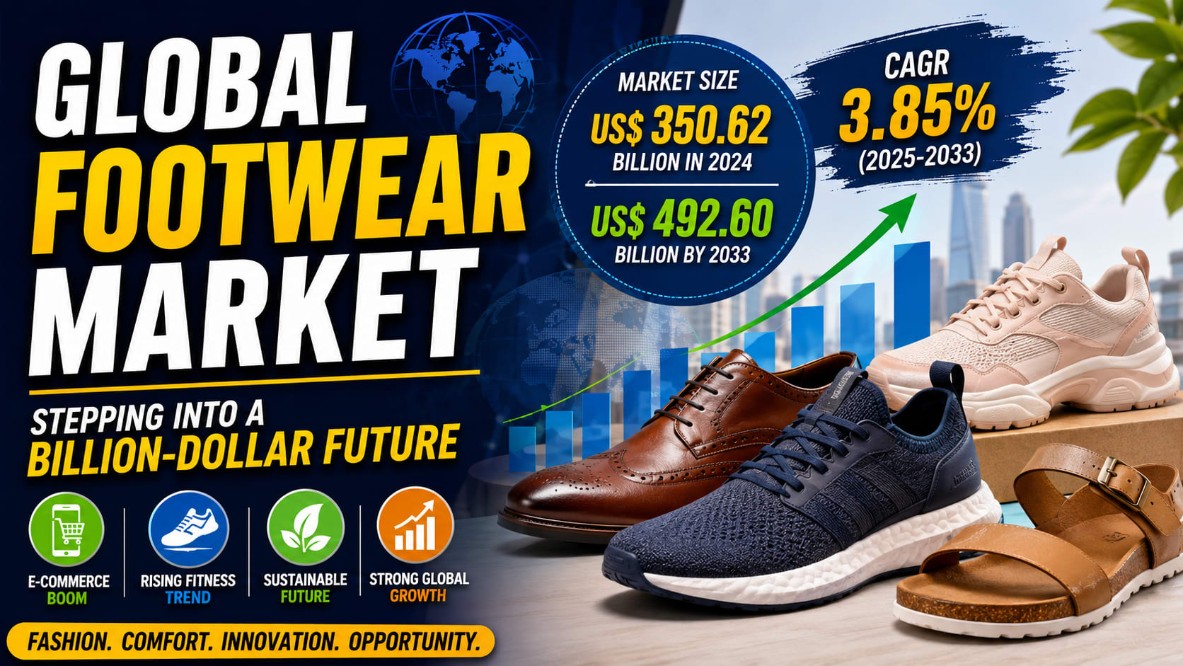 Global Footwear Market Set to Reach US$ 492.60 Billion by 2033 as Fashion, Fitness, and Sustainability Redefine Consumer Choices
