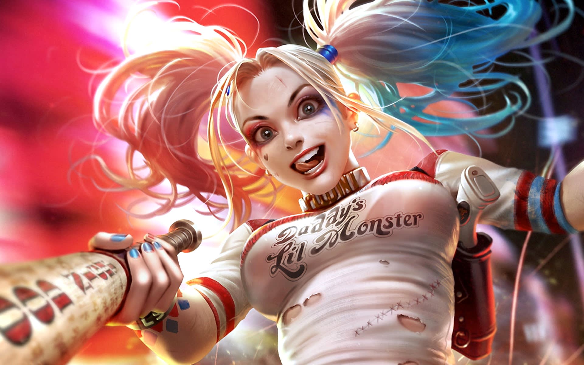 1132497 digital art anime red Batman Joker fan art DC Comics Toy Harley  Quinn comics clothing baseball bats costume  Rare Gallery HD Wallpapers