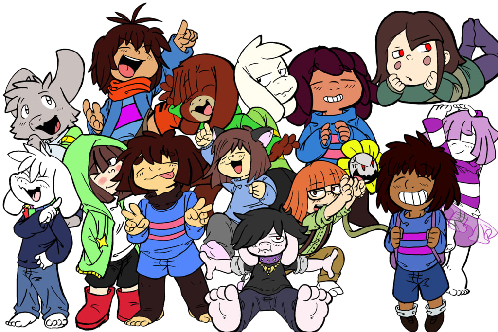 Undertale fandom vs AU fandoms in a nutshell (Background made by