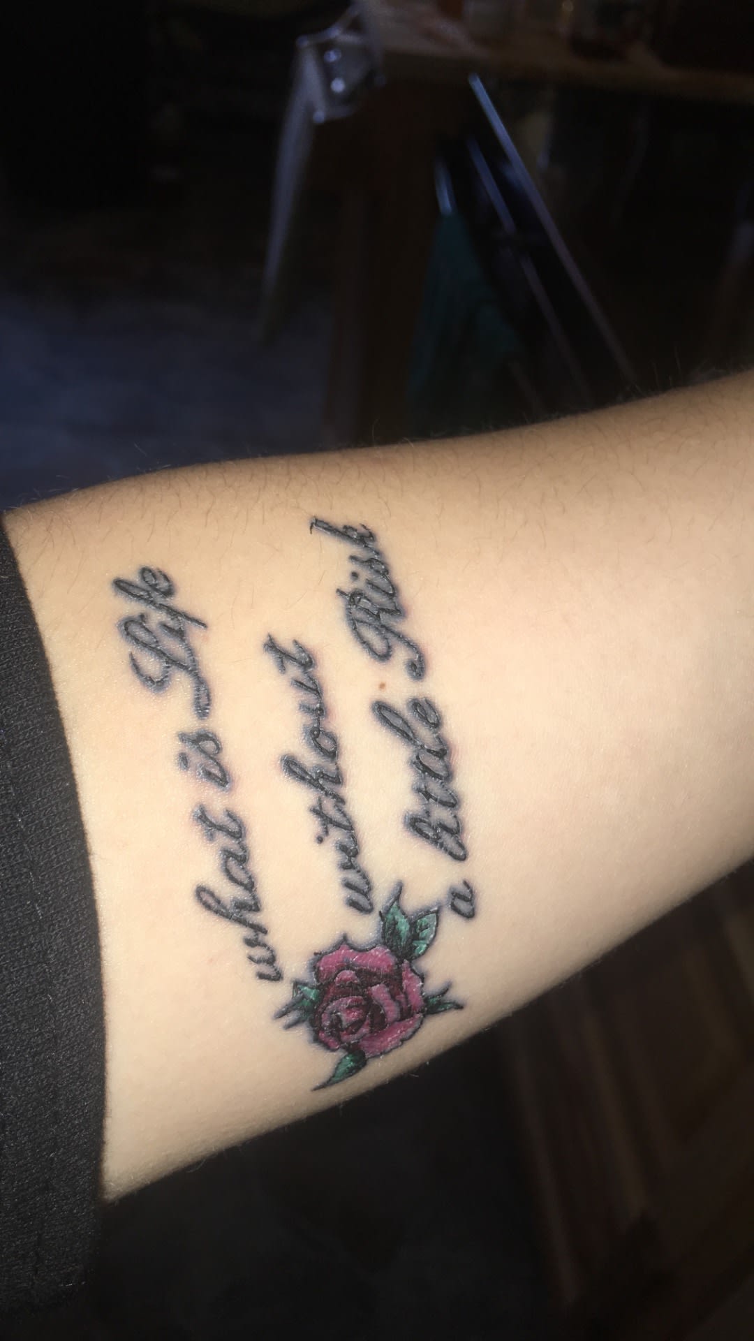 New tattoo So happy how it came out This song has done so much for me  Through weight loss and a toxic relationship it means so much   rblueoctober