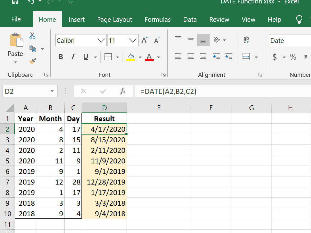 format date cells in excel