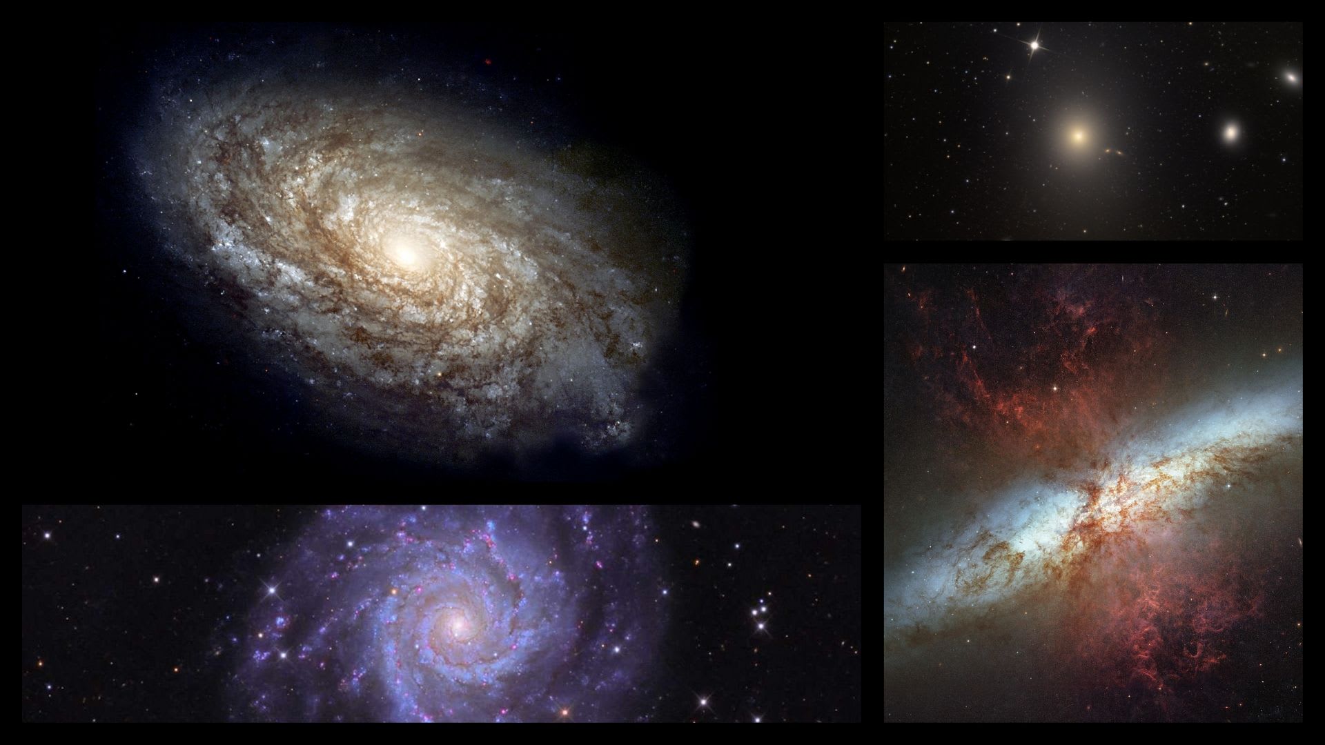 different shapes of galaxies