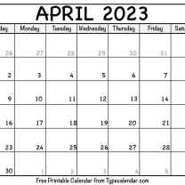 April 2023 Calendars