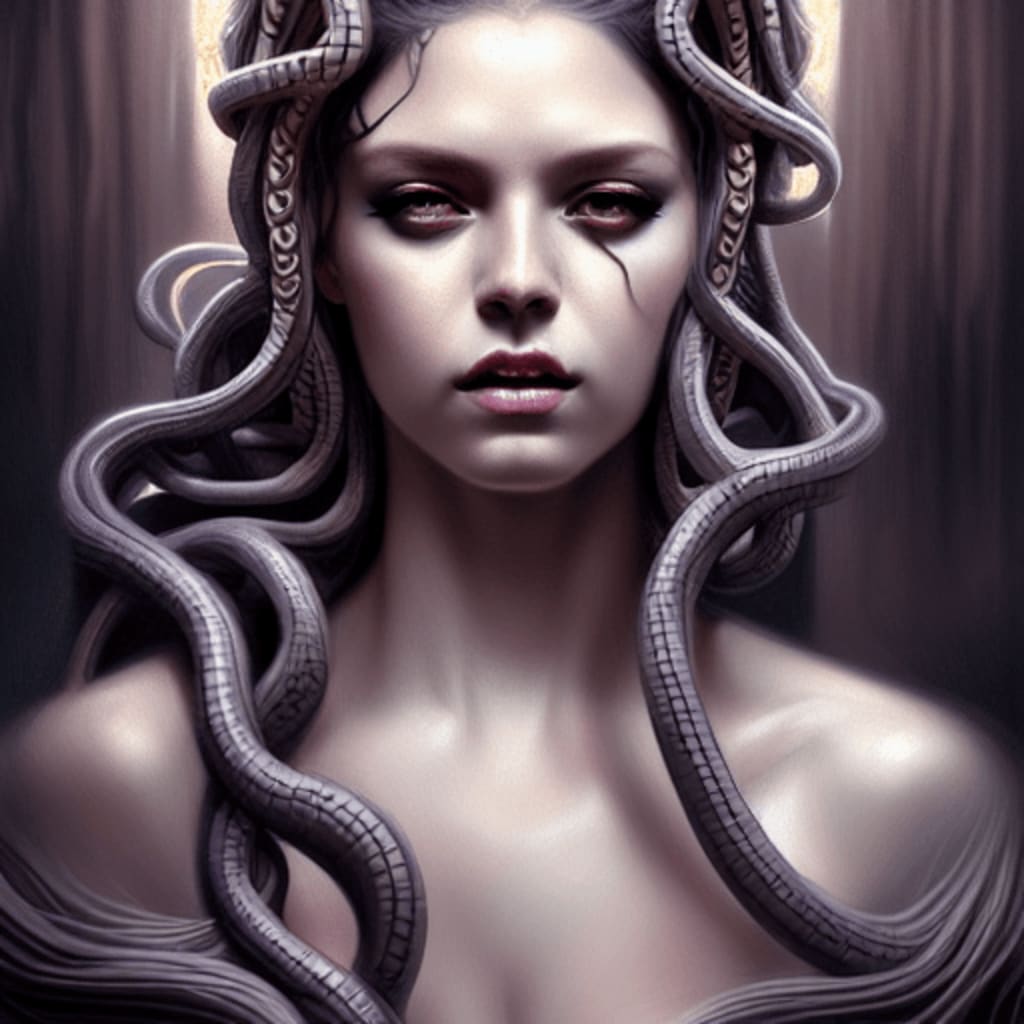 Before she was cursed, she was known as)Medusa the Maiden