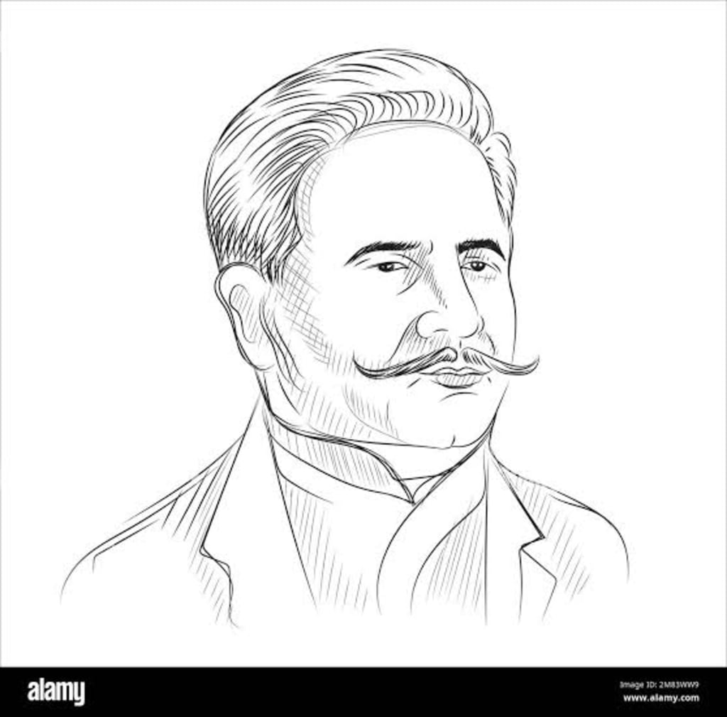 Words without power is mere philosophyAllama Iqbal  rdrawing