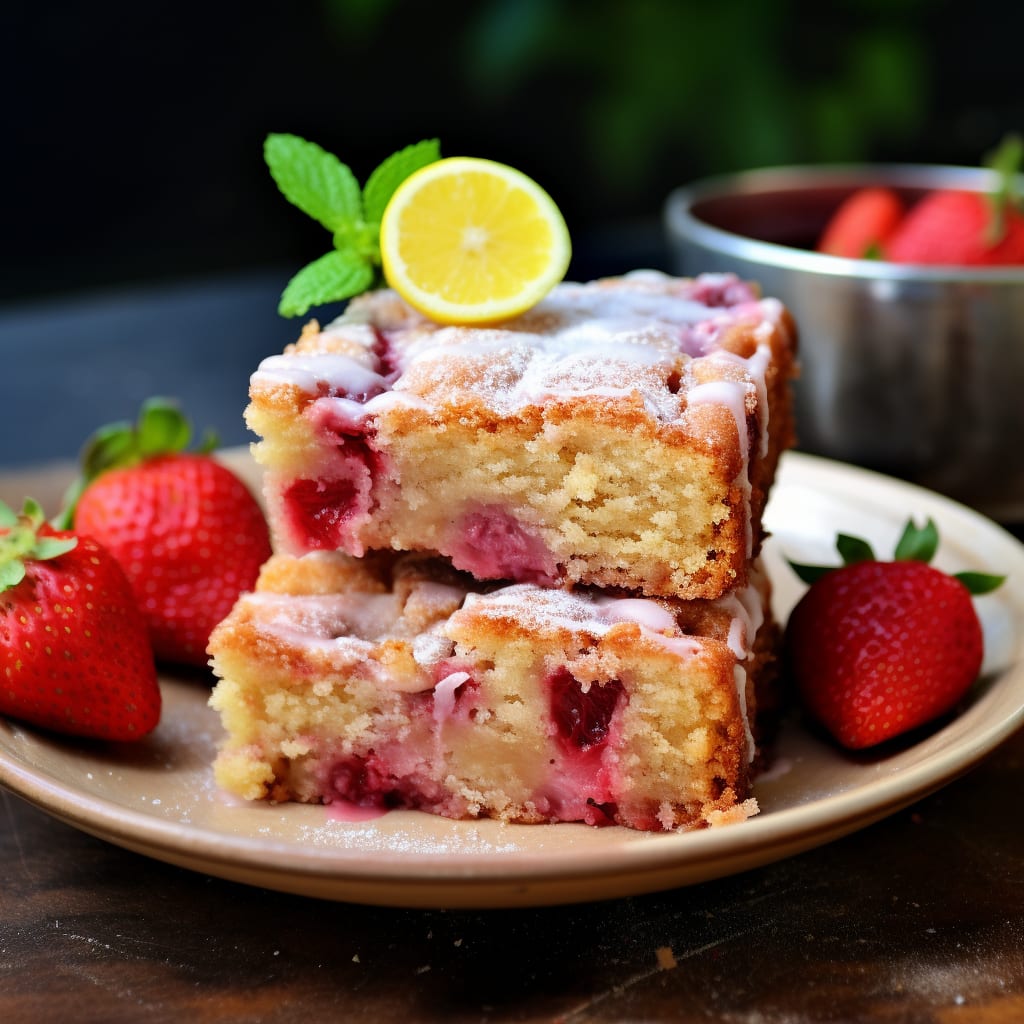 Strawberry Lemon Blondies Feast