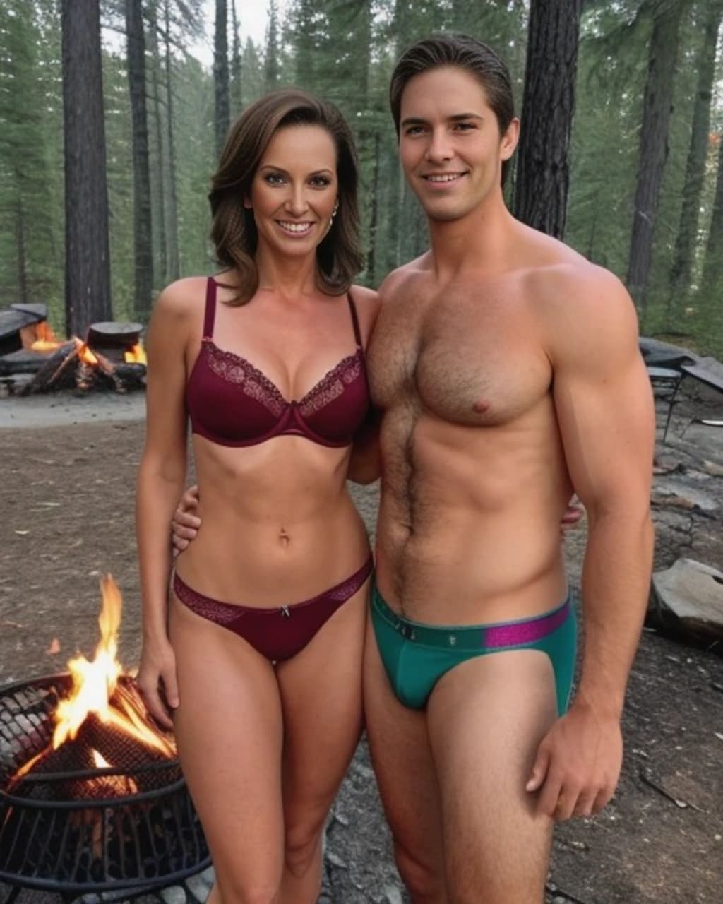 MILF & 22-Year-Old B/F Go Camping, Have Sex Near Campfire | Filthy