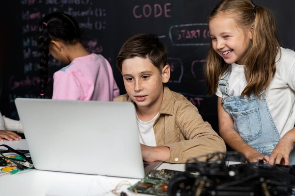Students learning HTML and CSS