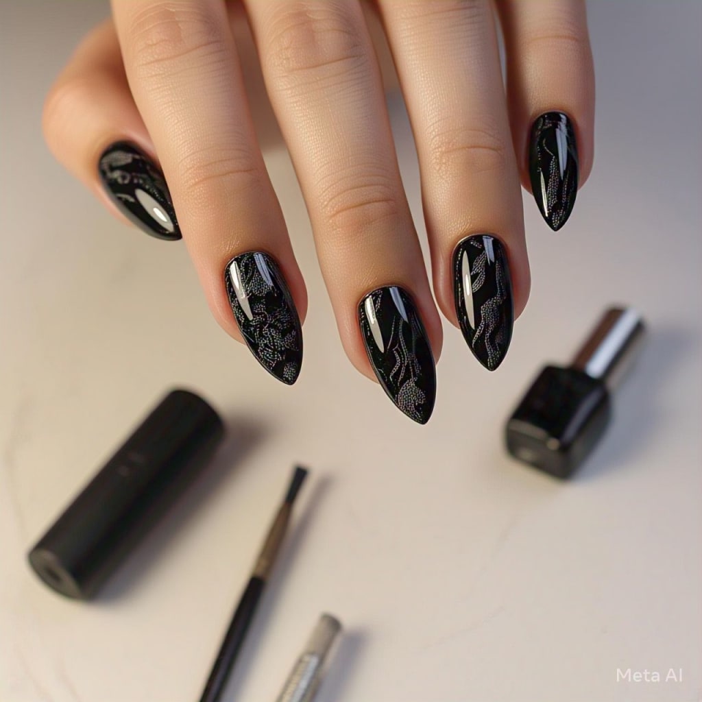 Bold Edgy Black Nail Designs