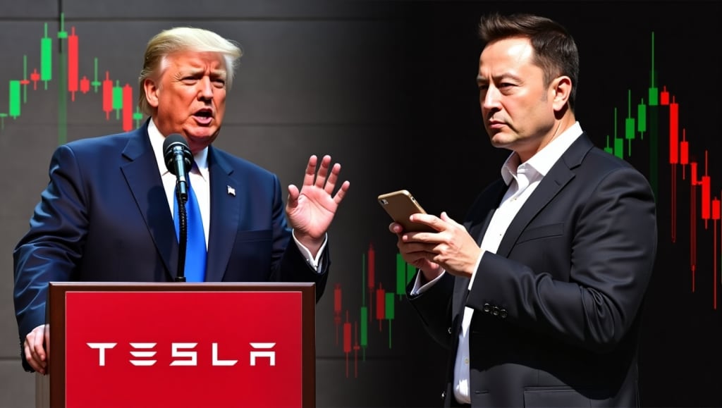 Tesla Stock Plunges Amid Trump-Musk Feud: What Investors Need to Know |  Trader Tesla share price