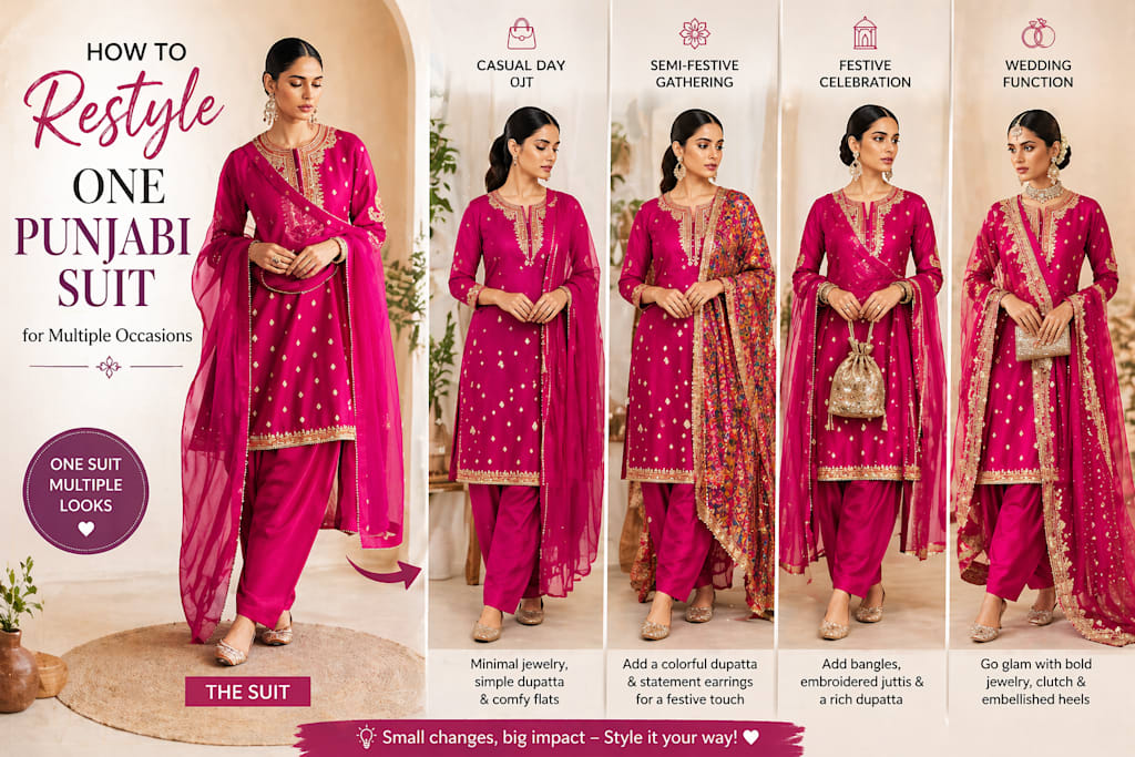 How to Restyle One Punjabi Suit for Multiple Occasions | Styled