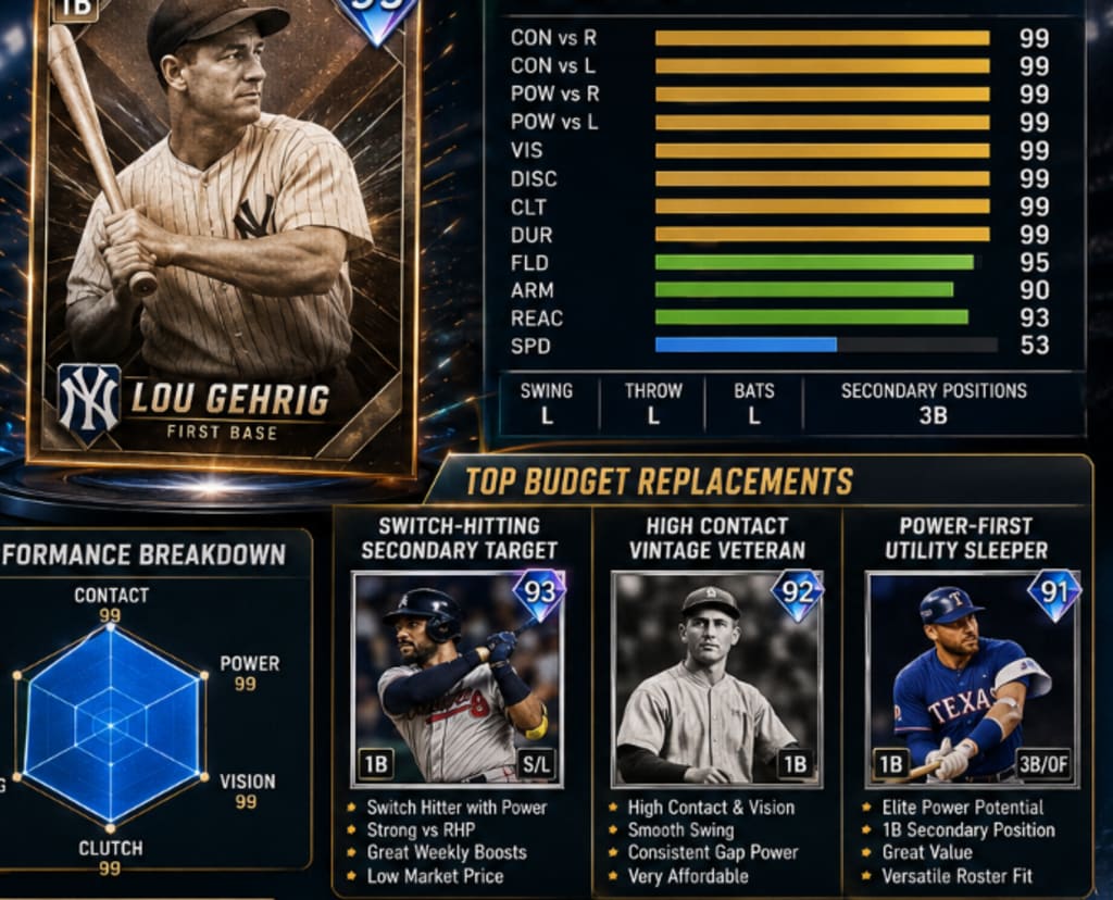 MLB The Show 26 Lou Gehrig First Base Review and Best Budget
