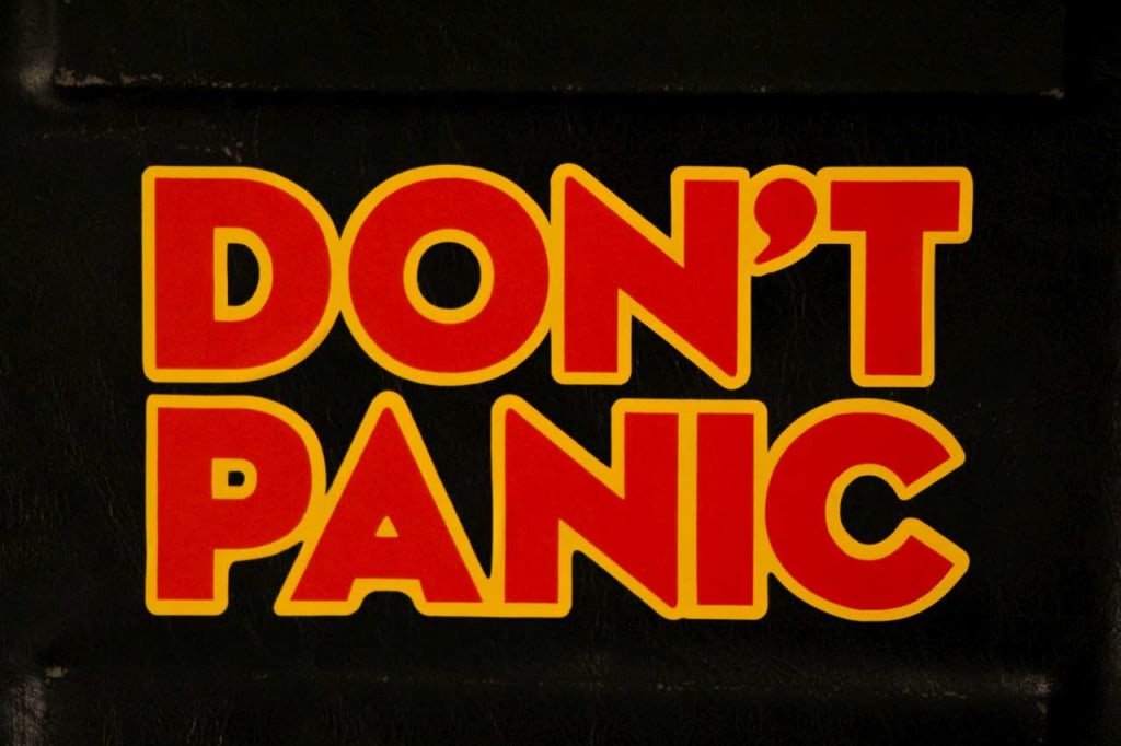 Don't Panic HHGTTG Name List Arthur & Ford & Trillian & Marvin