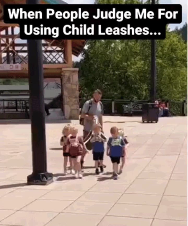 Is It Ok To Leash Your Child? Dad Judged For Leashing Quintuplets