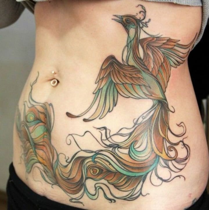 gorgeous work!  Tattoos to cover scars, Cover tattoo, Tummy tattoo