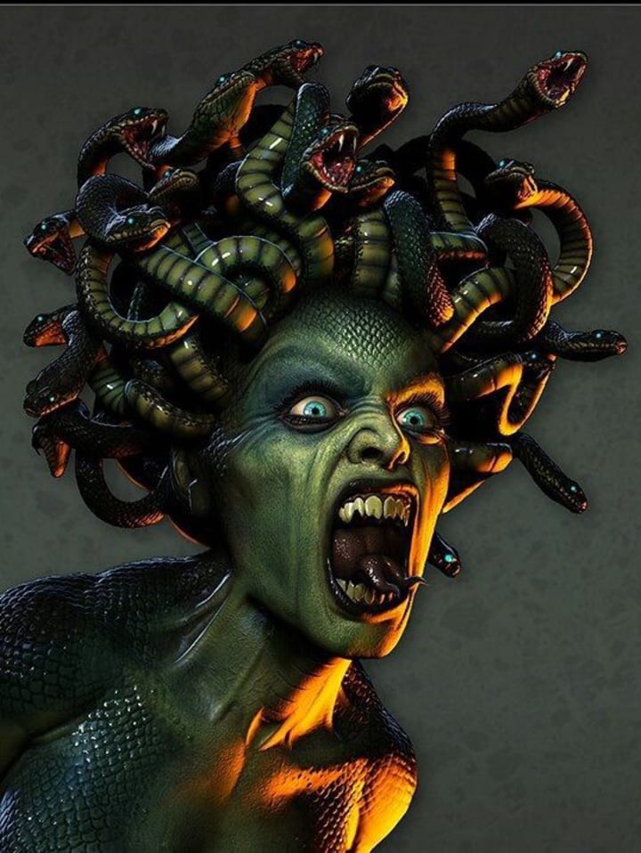 Medusa, in Greek mythology, the most famous of the monster figures known as  Gorgons. She was