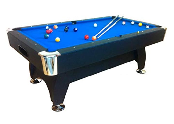 PLAY CITY Pool Table 7Ft. X 4ft. Blue American Style Table : :  Home & Kitchen