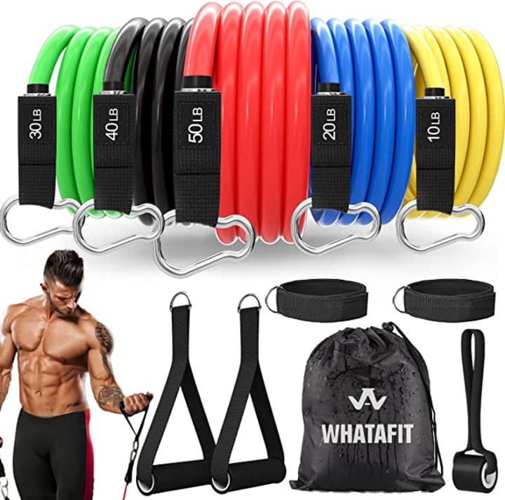 HOTWAVE Portable Exercise Equipment with 16 Gym Accessories.20 in 1 Push Up  Board Fitness,Resistance Bands with Ab Roller Wheel,Full Body Workout at