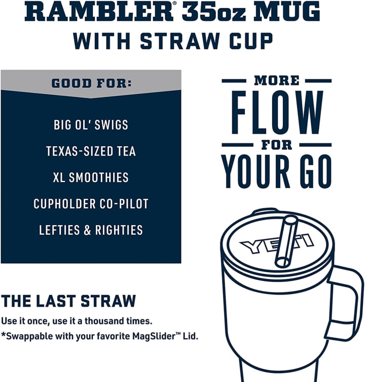 Yeti 25 oz. Rambler Straw Mug Navy