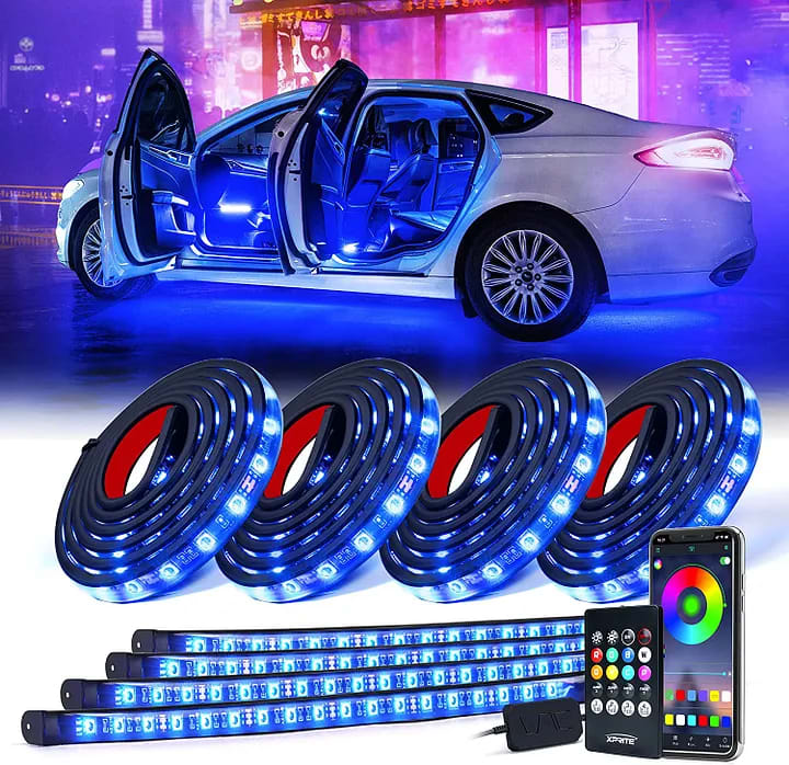 Car LED Strip Light, RGB Interior Car Lights, 5 in 1 with 236.22 inches  Fiber Optic, Multicolor Dash Ambient Interior Lighting Kits, DIY Mode and