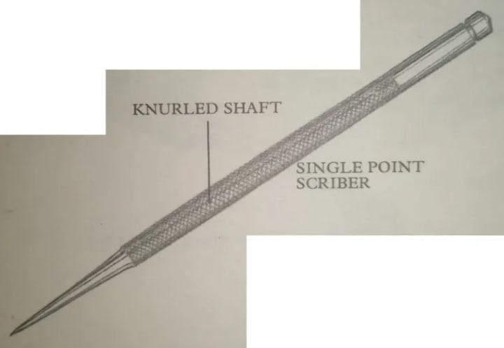 Carbide Angular Scriber with knurled steel body