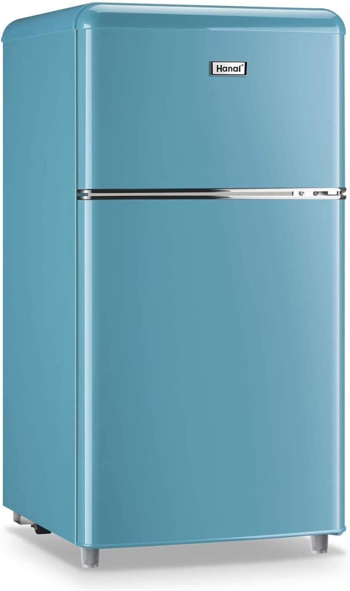 WANAI Compact Refrigerator - 2 Doors Small Refrigerator with