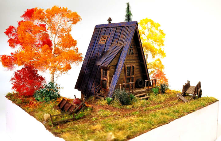 Old Wooden House Diorama - AUTUMN VIBES