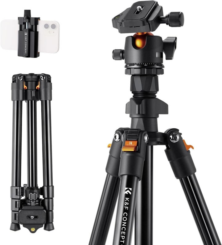 JOILCAN Tripod Camera Tripods, 74 Tripod for Camera Cell Phone Video Recording, Heavy Duty Tall Camera Tripod Stand, Professional Travel DSLR