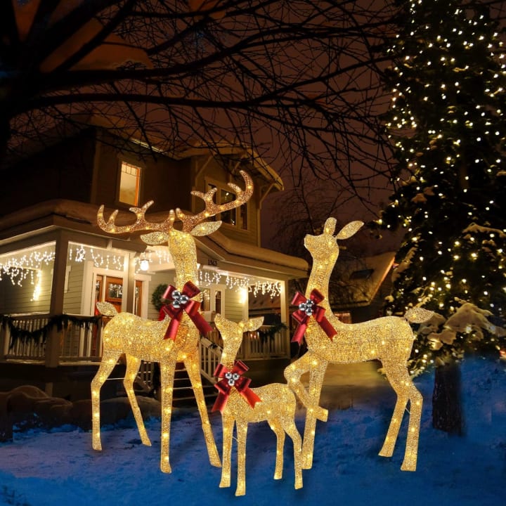 led christmas deer family