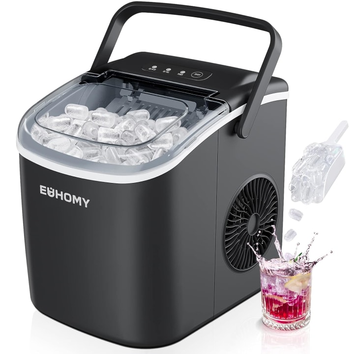 ecozy Portable Ice Maker Countertop, 9 Cubes Ready in 6 Mins, 26 lbs i