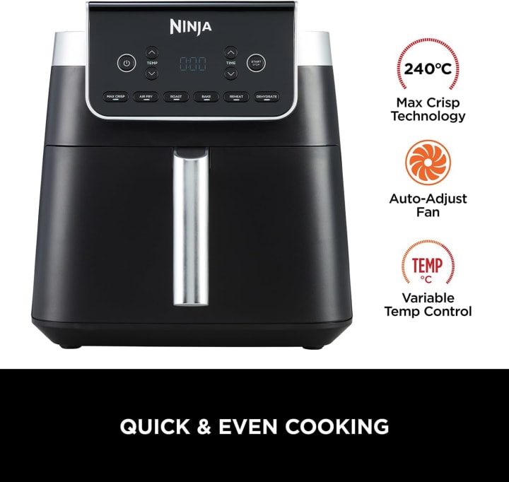 Ninja Foodi Dual Zone Air Fryer MAX + Tongs, 9.5 L, 2470 W, 2