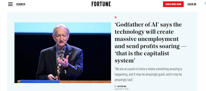 'AI Pioneer Predicts Massive Job Loss and Profit Surge due to Technology - the Capitalist System Explained'