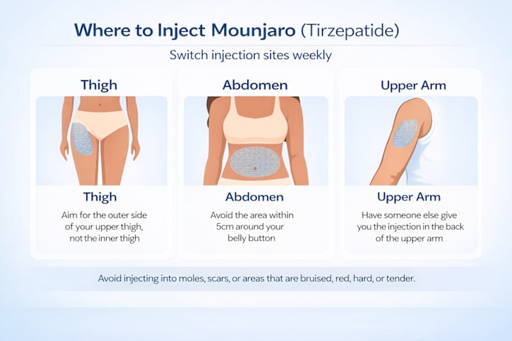 tirzepatide thigh vs stomach Top 3 Mounjaro Injection Sites and How to Choose the Right One