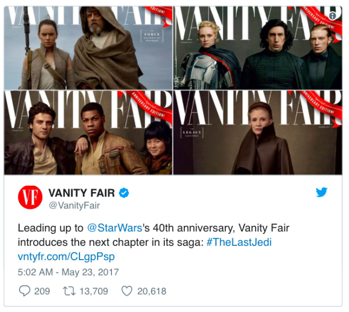 Stunning Star Wars Vanity Fair Covers Reveal The New State Of Play Going Into 'Episode 8 The