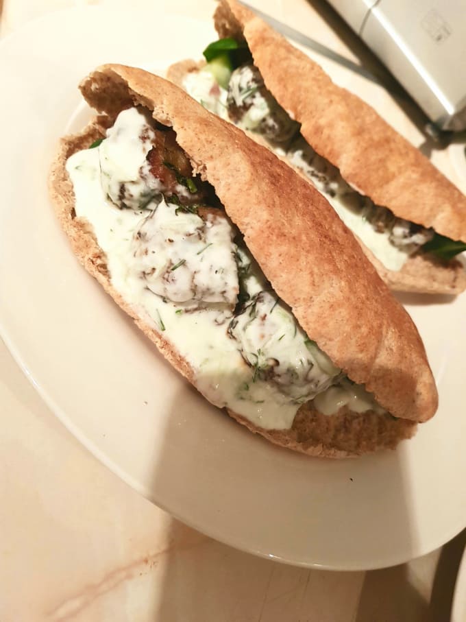 LowCalorie Greek Turkey Meatball Gyros Recipe Feast