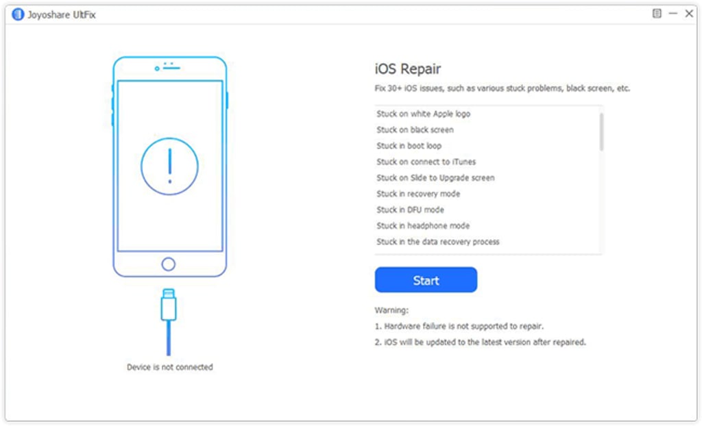 Joyoshare UltFix iOS System Recovery VS Dr.Fone - System Repair | 01