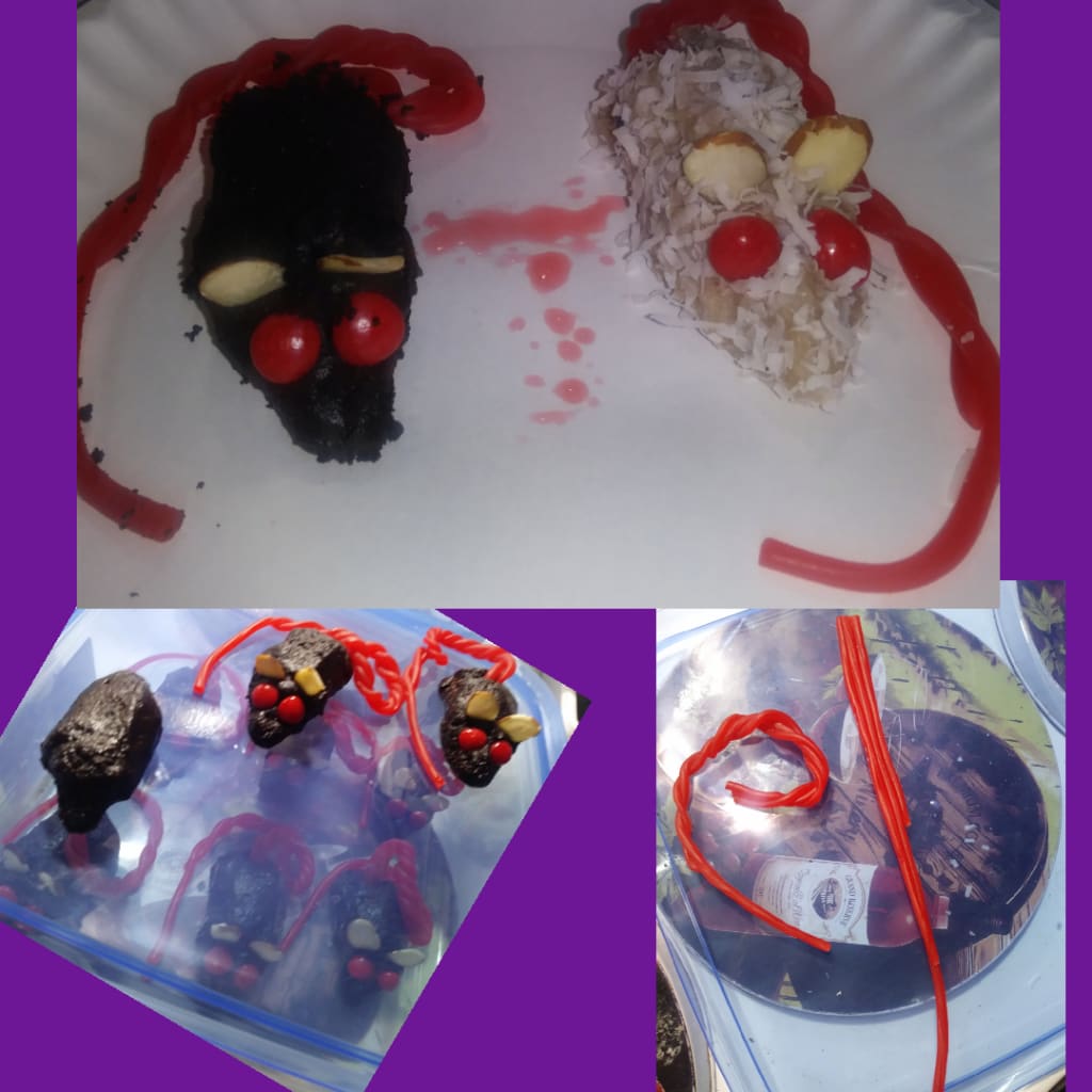 Chocolate bleeding mice Halloween treat Feast