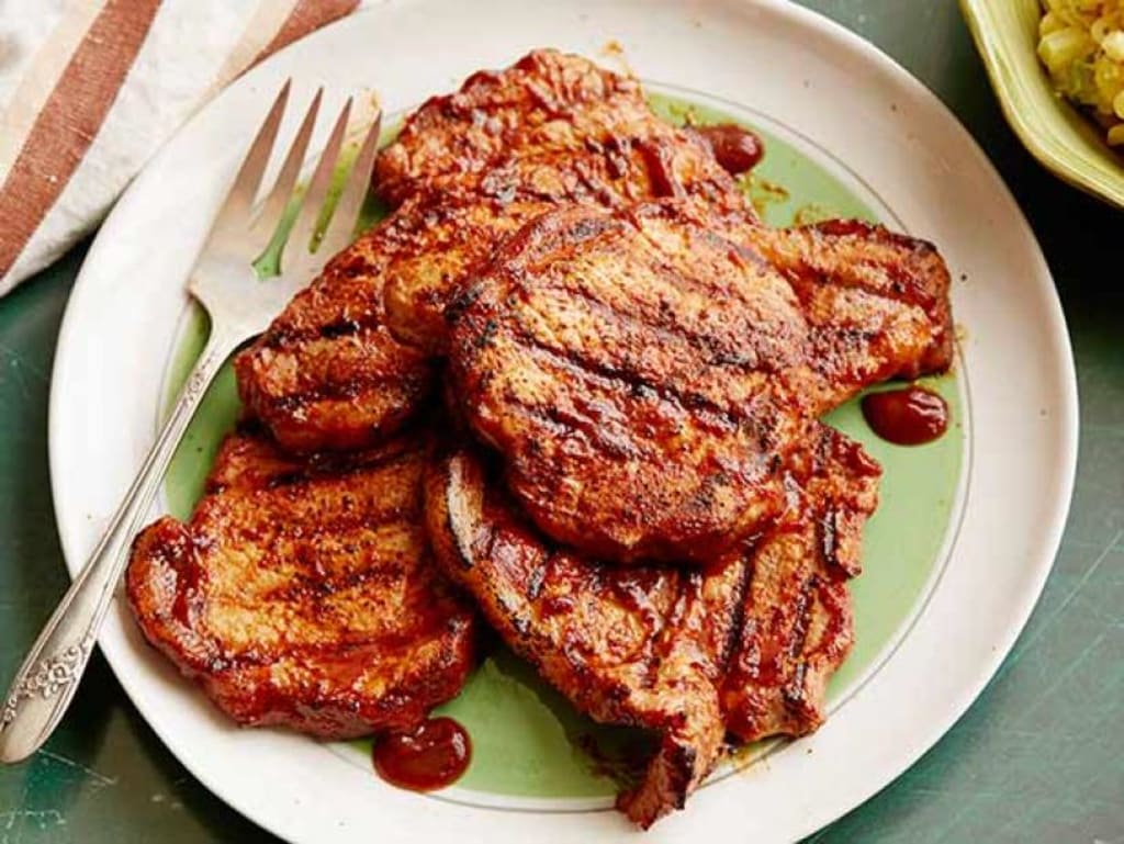 4 Easy Steps to make Grilled pork chops Bonein recipe Feast