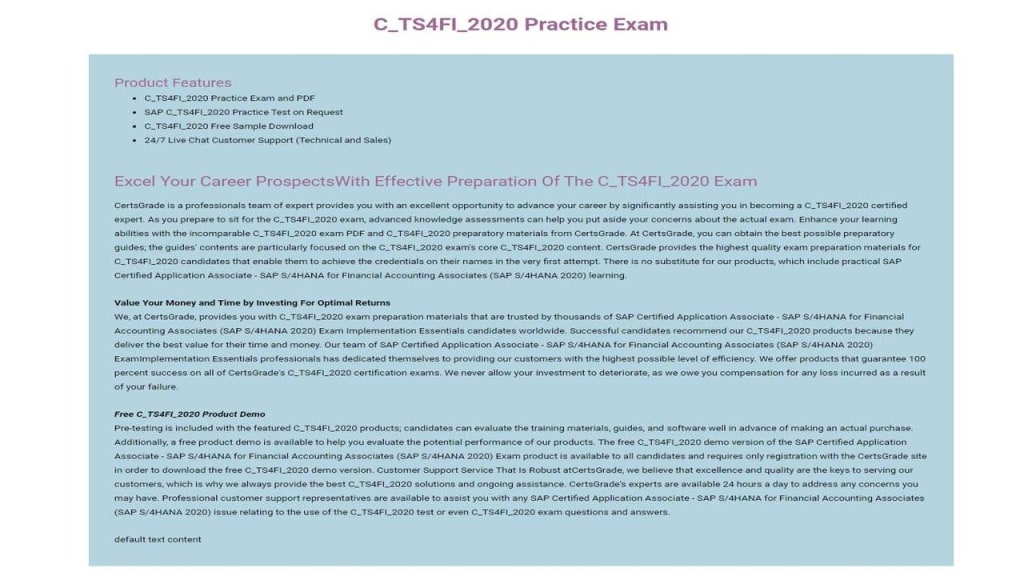 Free C-TS4FI-2021 Exam