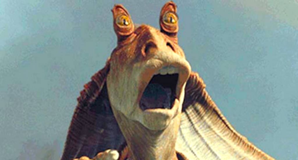 Jar Jar Binks Meets Sad Fate, At Least On Paper Geeks