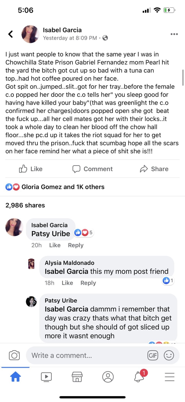 Murderer Mother Of Gabriel Fernandez Pearl Fernandez Attacked In Prison Criminal