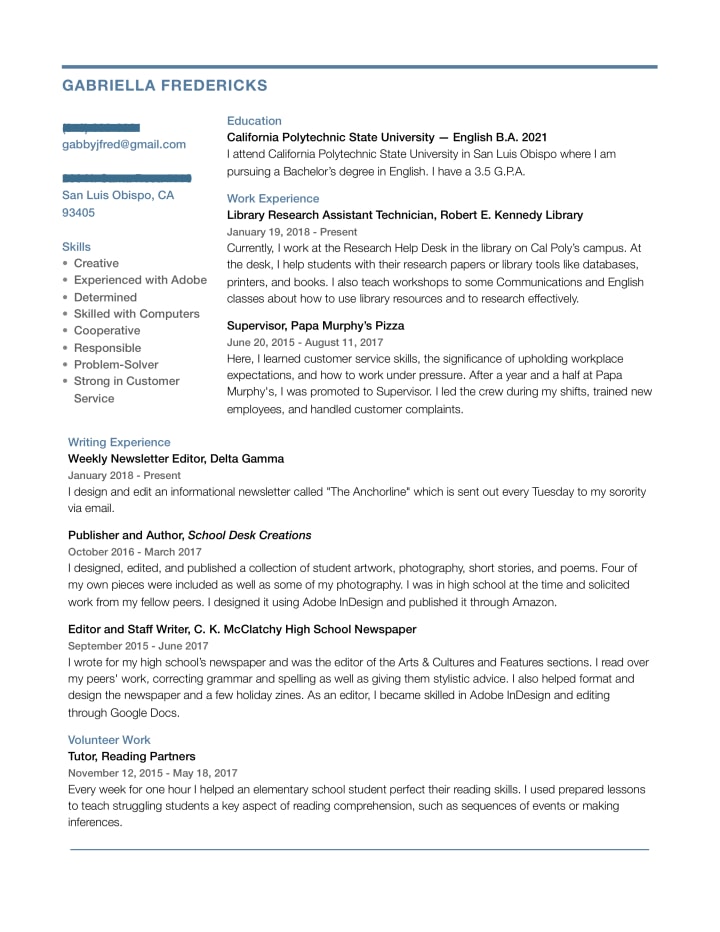 Showcase Design Skills In Your Resume Journal