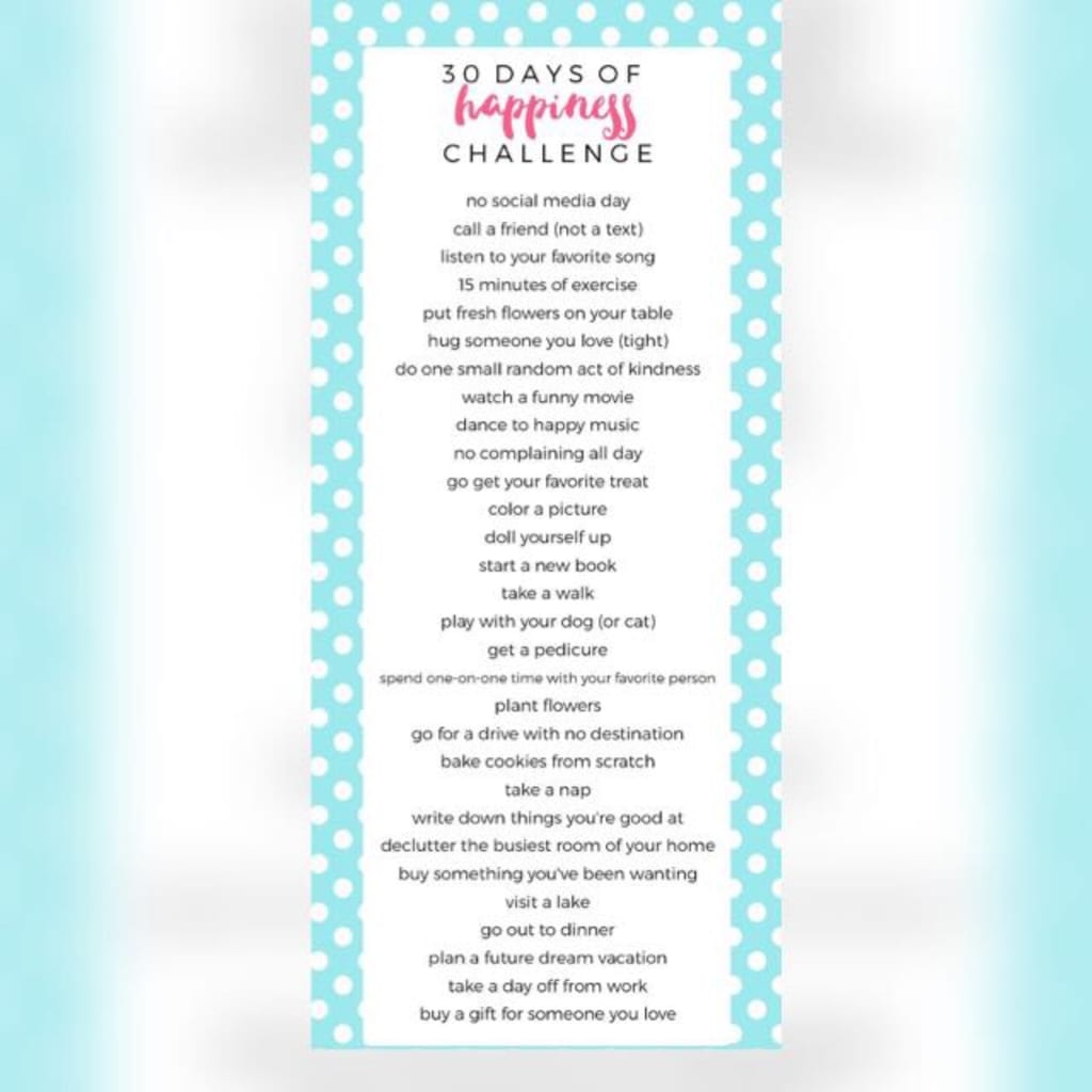 30 Days of Happiness Challenge 30 Days of Happiness Challenge